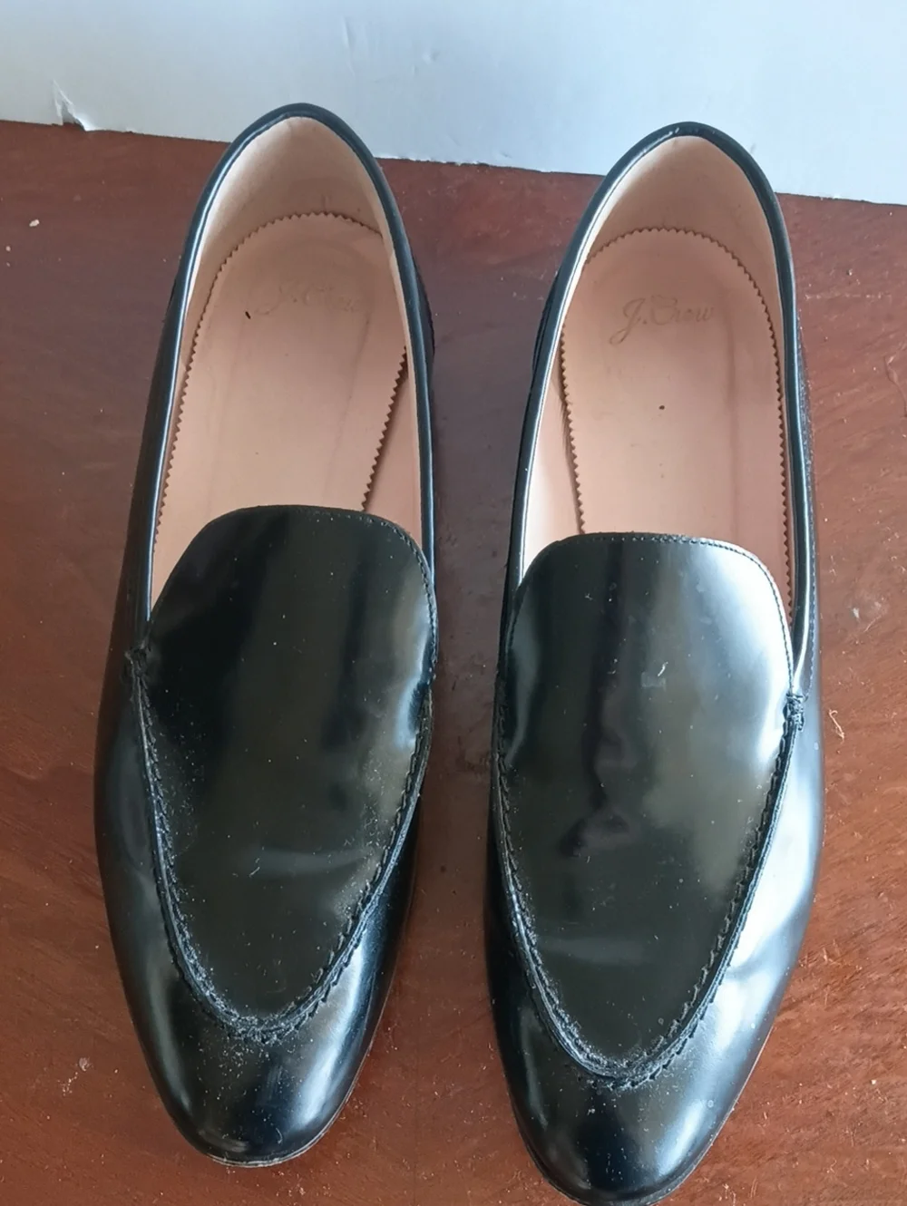 Mens J Crew Black Leather Loafers